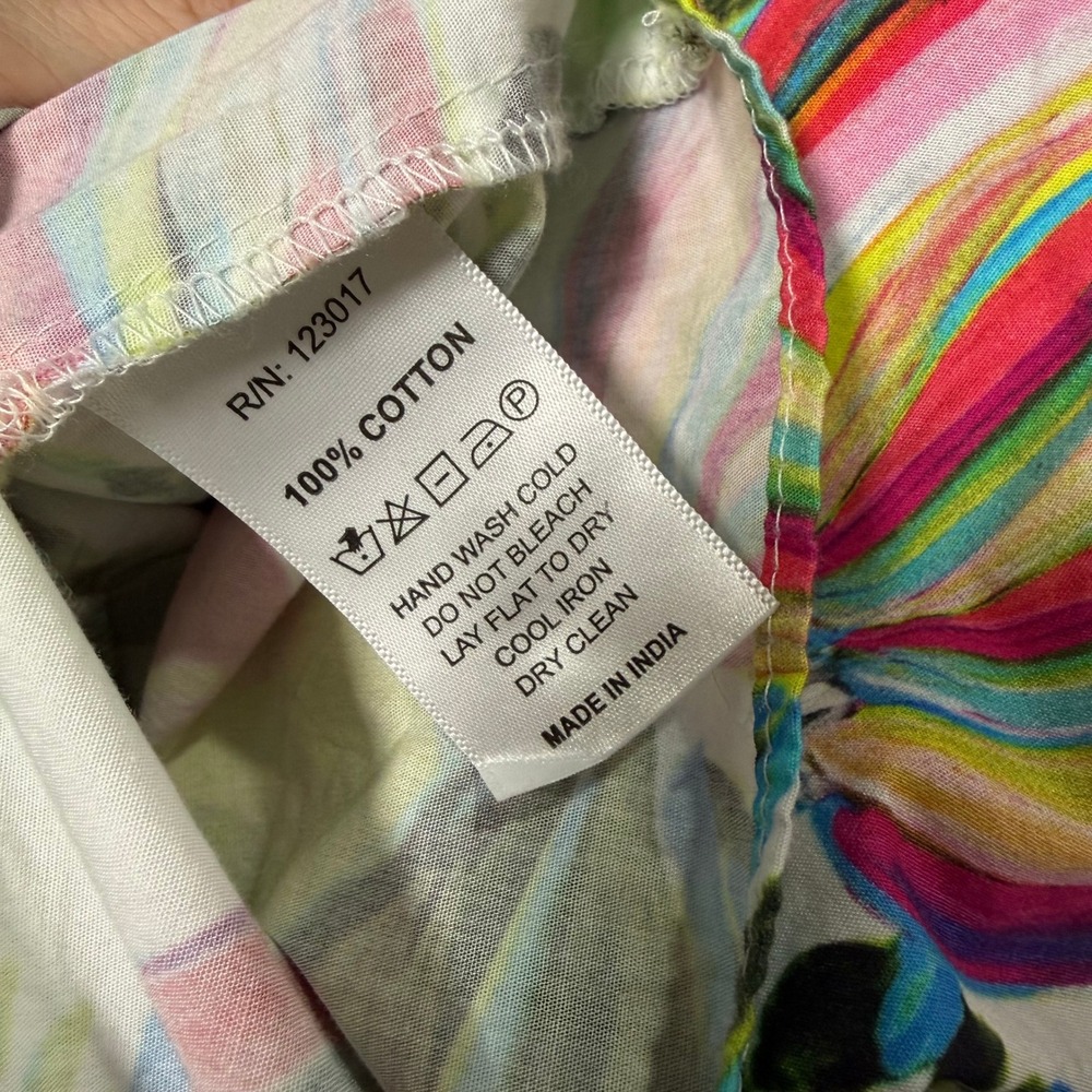 Maude Vivante Ada Skirt Banana Pops Tropical Fruit Tiered Cotton Maxi Skirt Sz M - Picture 6 of 9